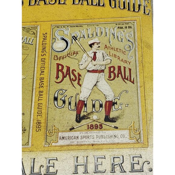 vintage metal sign 1993 NY Historical Society Spalding base ball guide READ - Picture 3 of 9